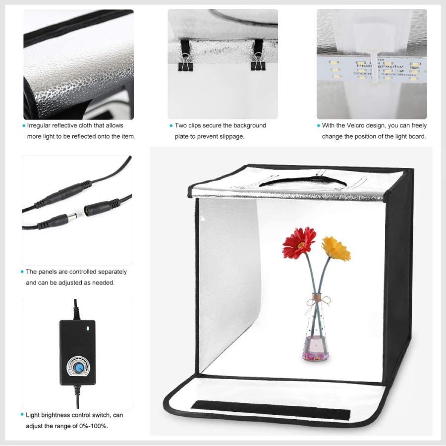 信頼 Konseen 撮影ボックス 撮影キット 60x60x60cm 折りたたみ 192pcs 5500k Ledライト付き 光度調整可能 撮影ブ 初回限定 Nooitmeergrasmaaien Be