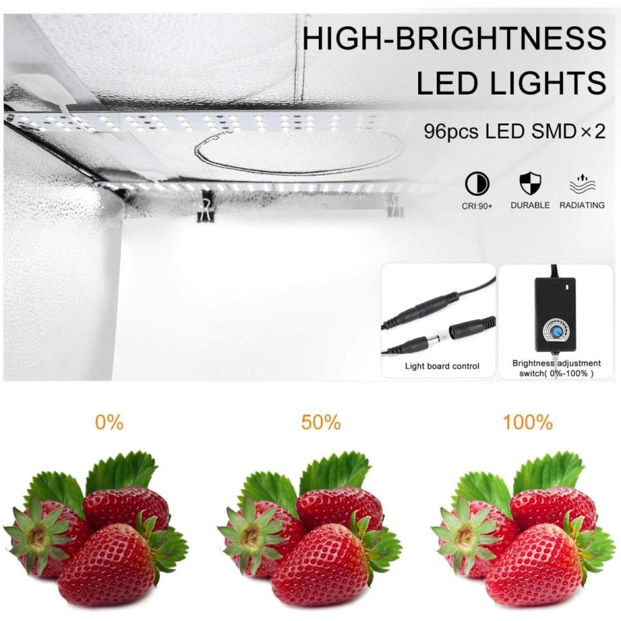信頼 Konseen 撮影ボックス 撮影キット 60x60x60cm 折りたたみ 192pcs 5500k Ledライト付き 光度調整可能 撮影ブ 初回限定 Nooitmeergrasmaaien Be
