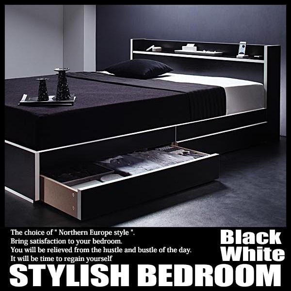 ベッド ダブル マットレス付き セット 収納 コンセント プレミアムボンネルコイルマットレス付き