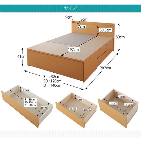 ベッド セミダブル マットレス付き 布団収納 大型引き出し コンセント 日本製 薄型スタンダードポケットコイルマットレス付き｜vivamaria｜17