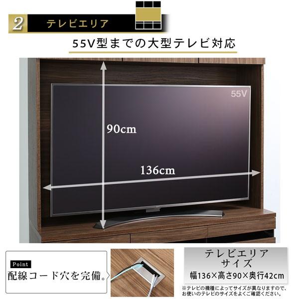 ハイタイプテレビボード 収納一体型 55v型対応 3点セット(テレビボード+木扉キャビネット×2)｜vivamaria｜08