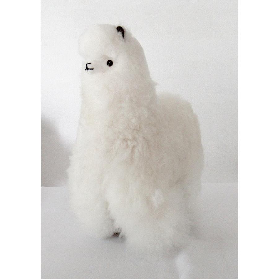 ALPACA WHITE 26cm】アルパカ ぬいぐるみ置き物 アルパカ毛 100 ALPACA WHITE 26cm】アルパカ ぬいぐるみ置き物 アルパカ毛 100