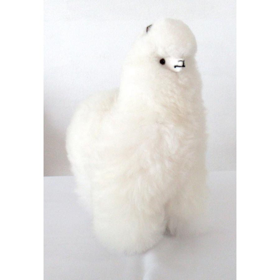 ALPACA WHITE 26cm】アルパカ ぬいぐるみ置き物 アルパカ毛 100