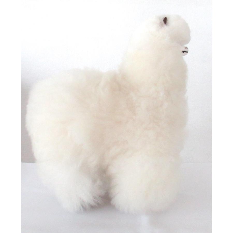 【ALPACA WHITE 26cm】アルパカ　ぬいぐるみ置き物 アルパカ毛 100% ホワイト１個 約26cm ペルー製の民芸品おみやげ｜vivas｜09