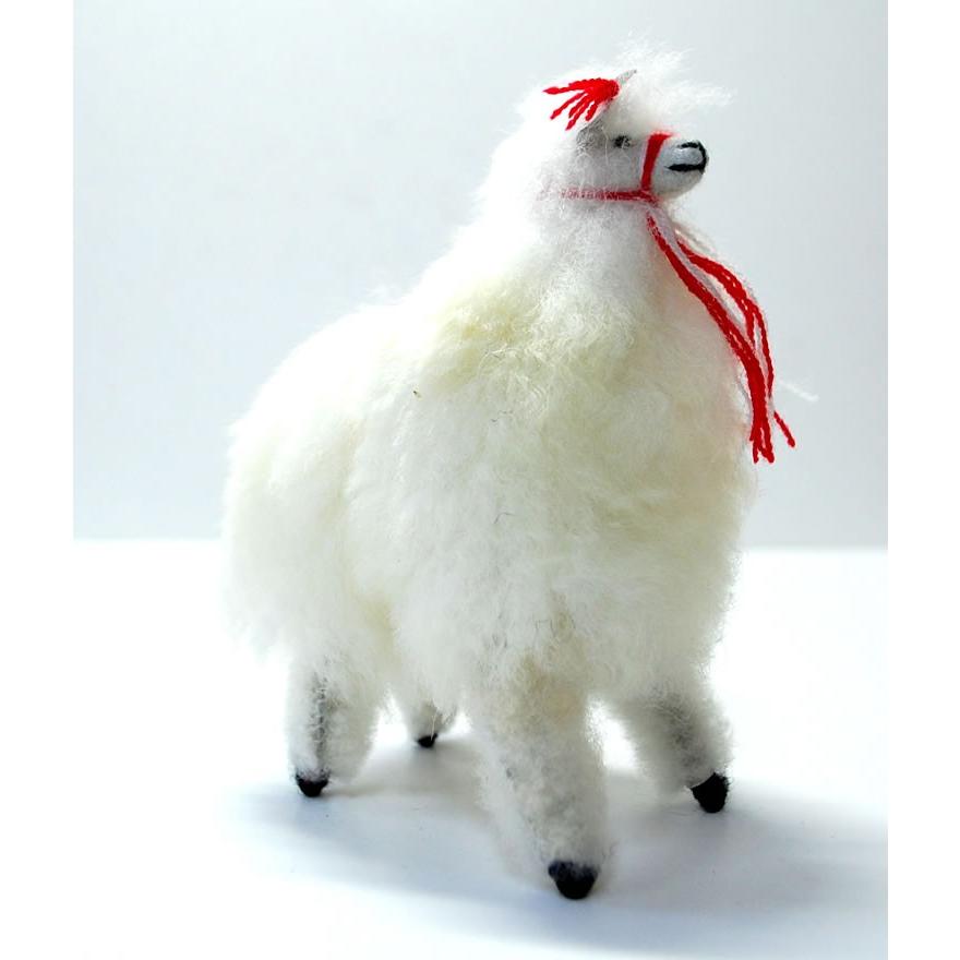 ALPACA 12cm】ふわふわアルパカのぬいぐるみ置物 約12cmナチュラル色 1