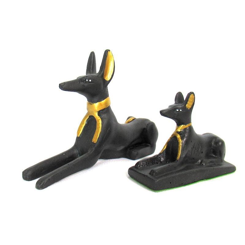 古代エジプトのアヌビス神（犬）2点セット】【S & Mサイズ