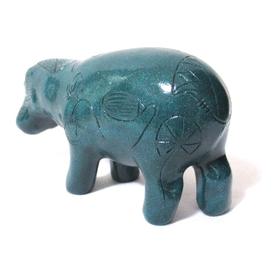 青いカバHIPPO大英博物館収蔵品のレプリカ陶器の置物 青いカバHIPPO