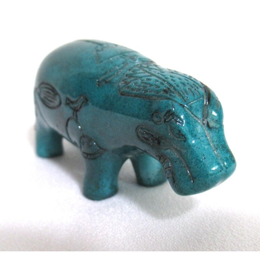 【古代エジプトのお土産雑貨】【Blue Hippo】エジプト産の幸せを呼ぶ守り神「青いカバ」１個 小サイズ 陶器製｜vivas｜04