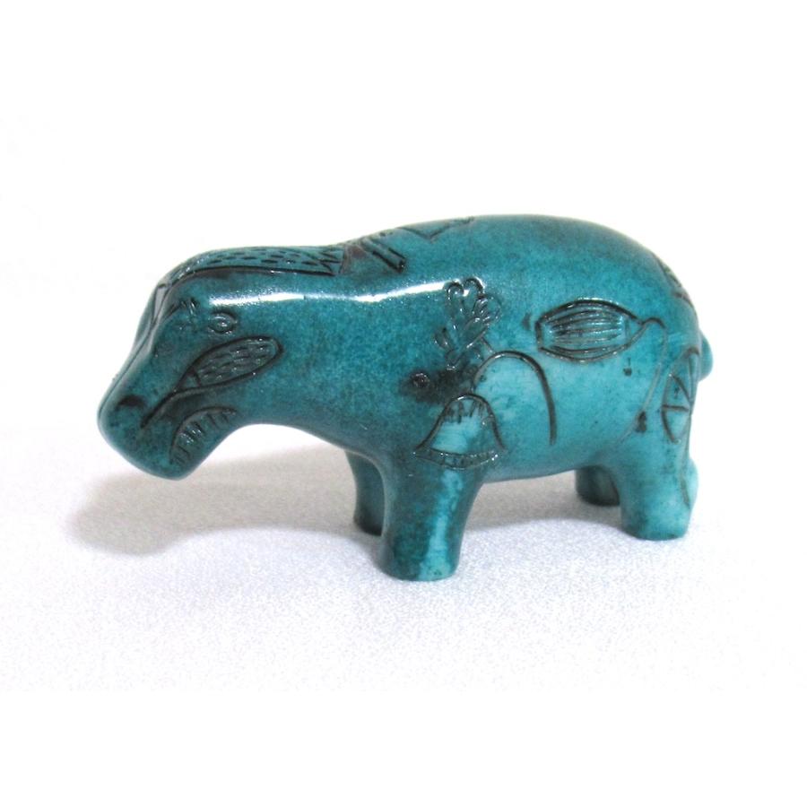 【古代エジプトのお土産雑貨】【Blue Hippo】エジプト産の幸せを呼ぶ守り神「青いカバ」１個 小サイズ 陶器製｜vivas｜05