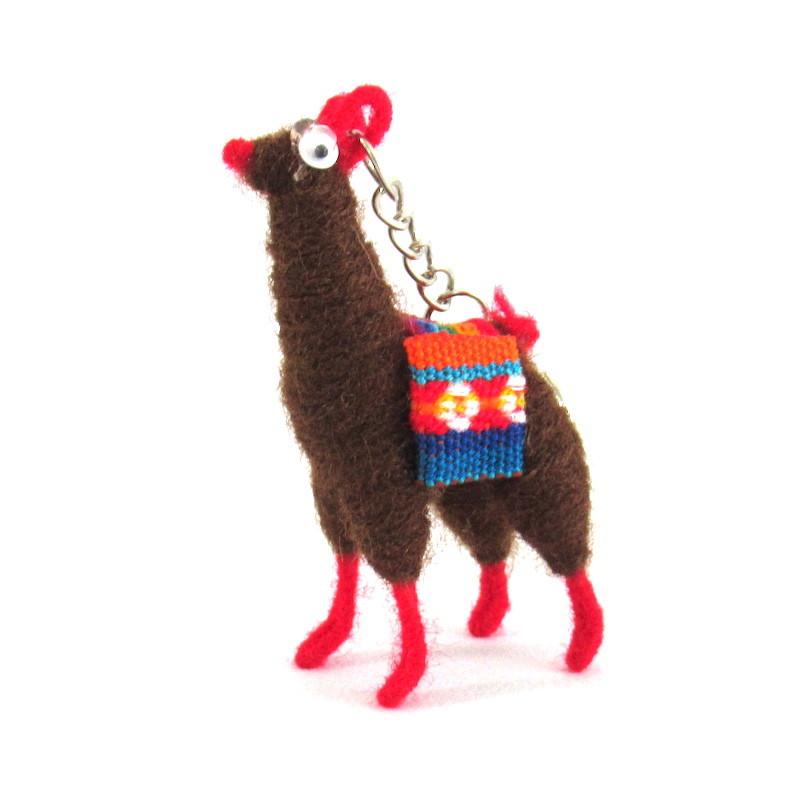 アルパカ・リャマのキーホルダー1個】【サドルバッグ付き・荷物なし