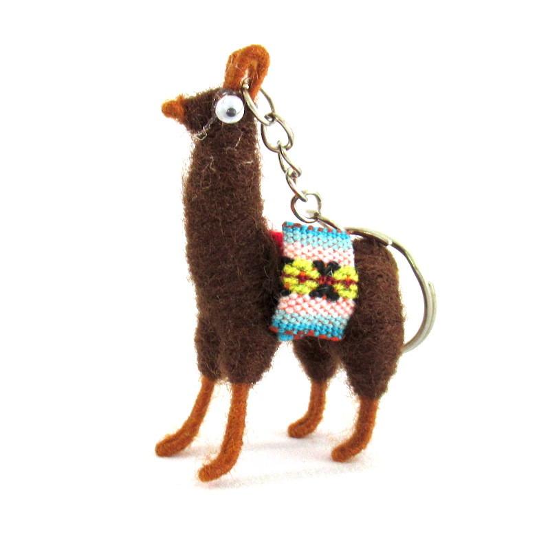 アルパカ・リャマのキーホルダー1個】【サドルバッグ付き・荷物なし