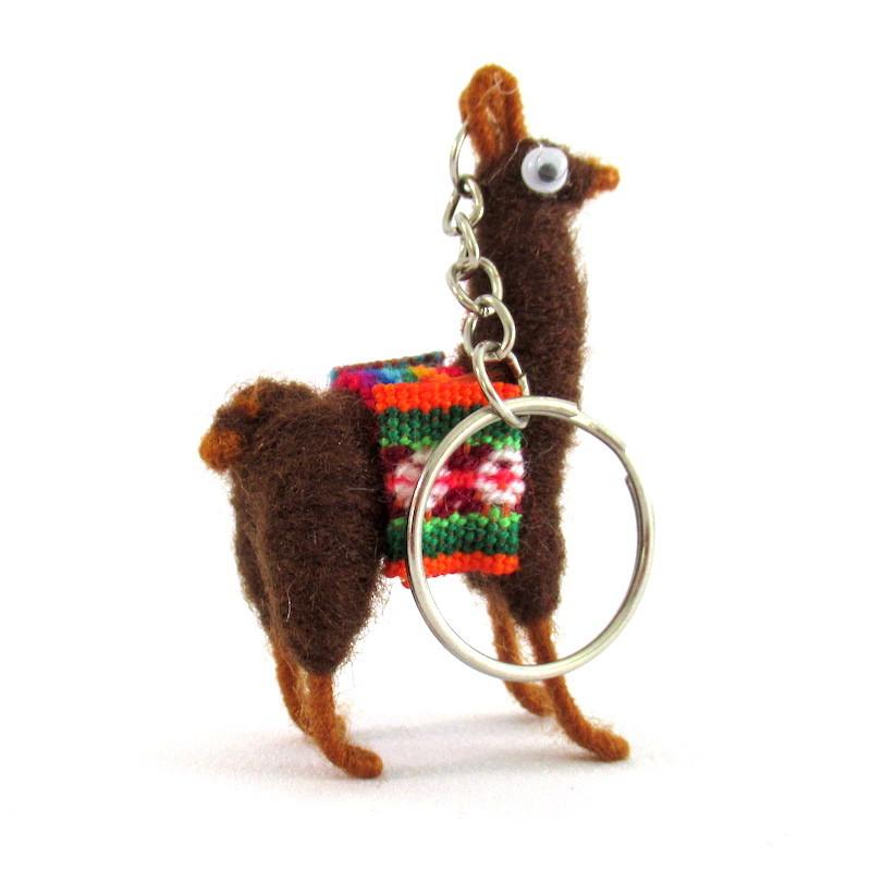 アルパカ・リャマのキーホルダー1個】【サドルバッグ付き・荷物なし
