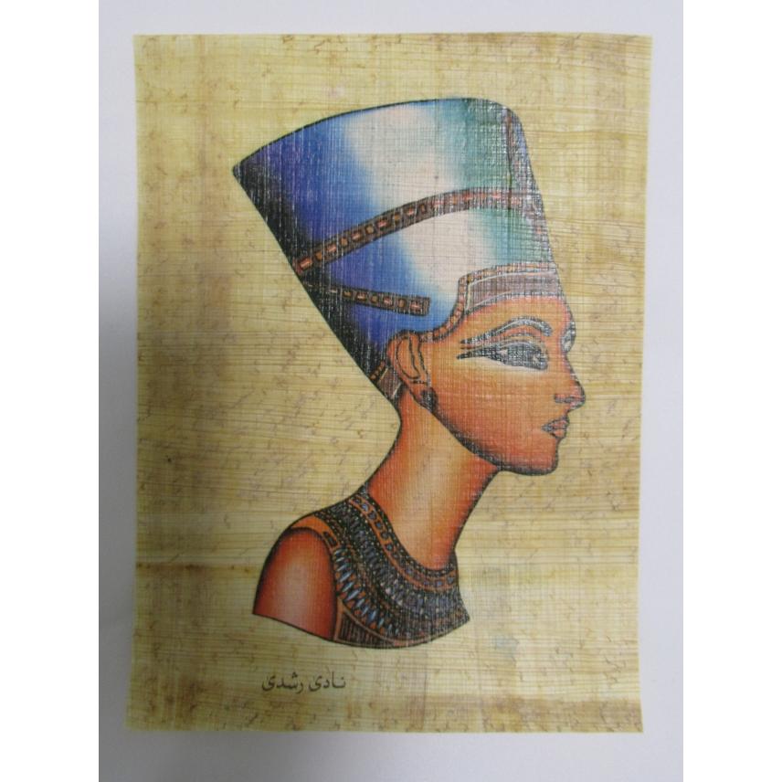 エジプト民芸品のパピルス紙・古代紙】【ネフェルティティ】【Mサイズ