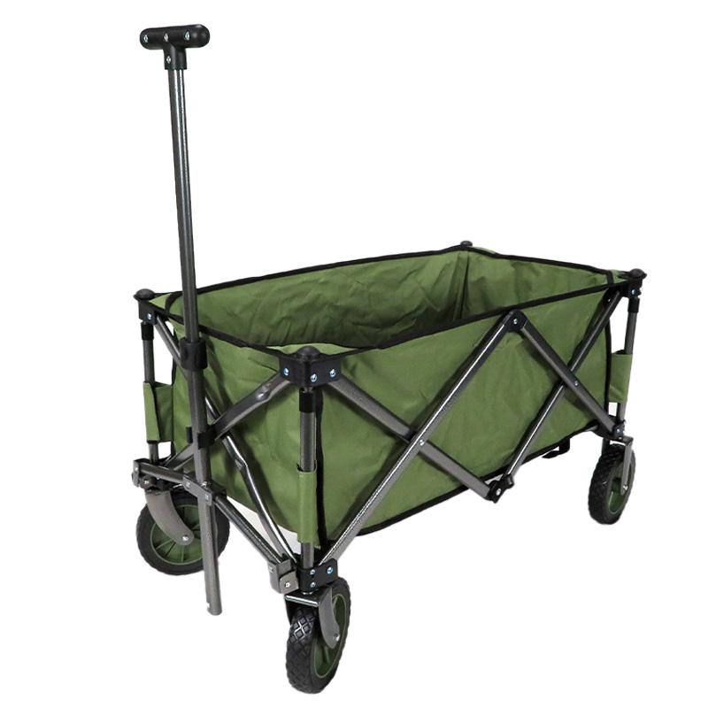 折りたためるキャリーワゴン オリーブ レジャー キャンプ キャリー