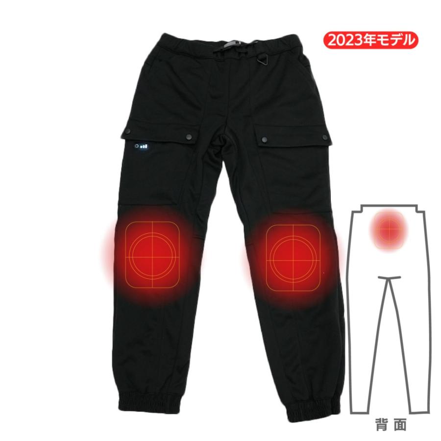 ヒーター内蔵ストレッチパンツ ブラック M ビバホーム
