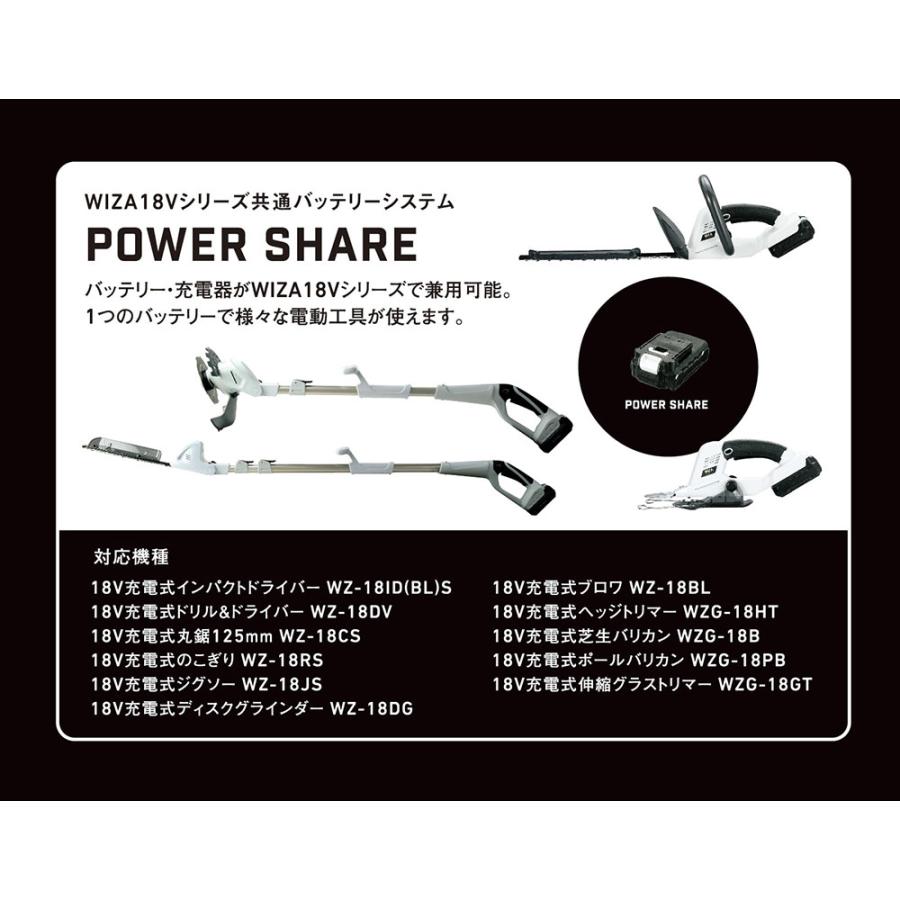 ウイザ WIZ'A 充電式伸縮ポールバリカン 園芸 農業 農業機械 園芸機器
