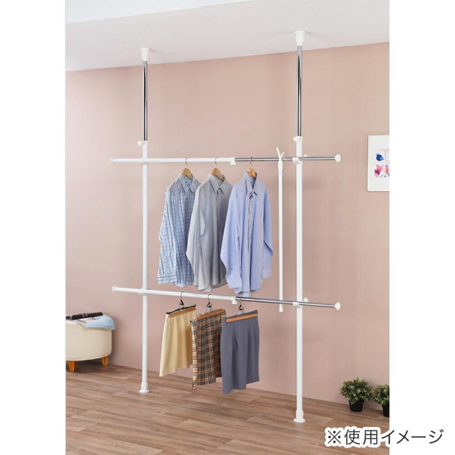突っ張り2段ハンガー ホワイト VC−2T WH ビバホーム