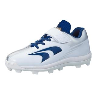 ほぼ未使用　久保田スラッガー　ポイントスパイクホワイト/ネイビー　収納袋付き ほぼ未使用 久保田スラッガー ポイントスパイクホワイト/ネイビー 収納