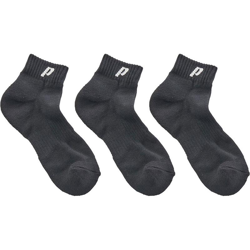 【ロット販売：入り数25】 Prince(プリンス) メンズ ブラックショート (3足セット) テニス ソックス (ps209s) Prince（プリンス） 【ロット販売：入り数25】 メンズ ブラック