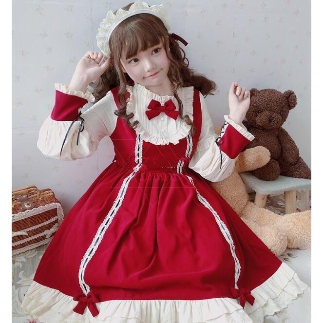 ロリータ ワンピース 可愛い ドレス 美少女ワンピース コスプレ 衣装 Lolita 女子高校生 復古宮廷風 スカラップワンピース 長袖 ロリータ服｜vivatwostore｜03