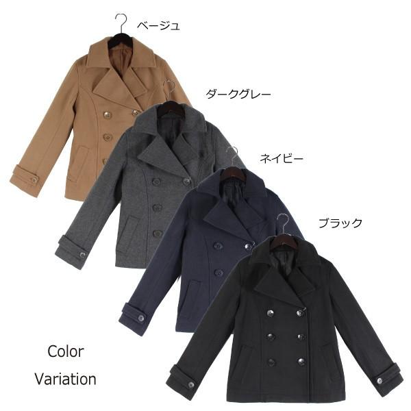 宅急便対応 ネコポス不可 Pコート ダブルボタン ショート丈 コート ジャケット アウター レディース 18 秋 冬 Va J015 Vive Ange ヤフー店 通販 Yahoo ショッピング