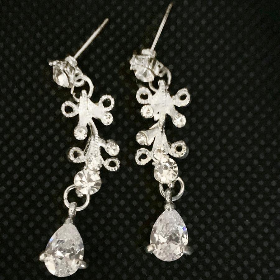 ティアラ ネックレス ピアス 3点セット ウエディング アクセサリー