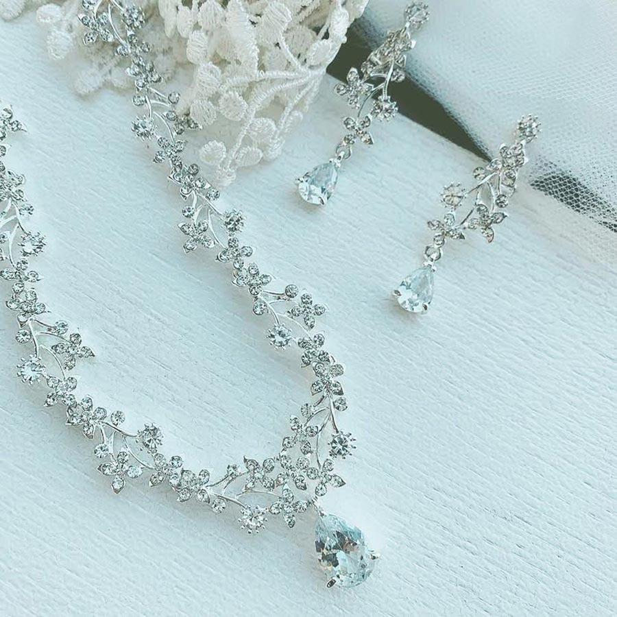 ネックレス ウエディング ネックレスセット ピアス キュービック