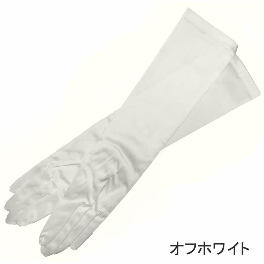 ミッキーウェディングベール ロング（オフホワイト）、グローブ ウエディング グローブ ロング サテン 40cm ブライダル 日本製