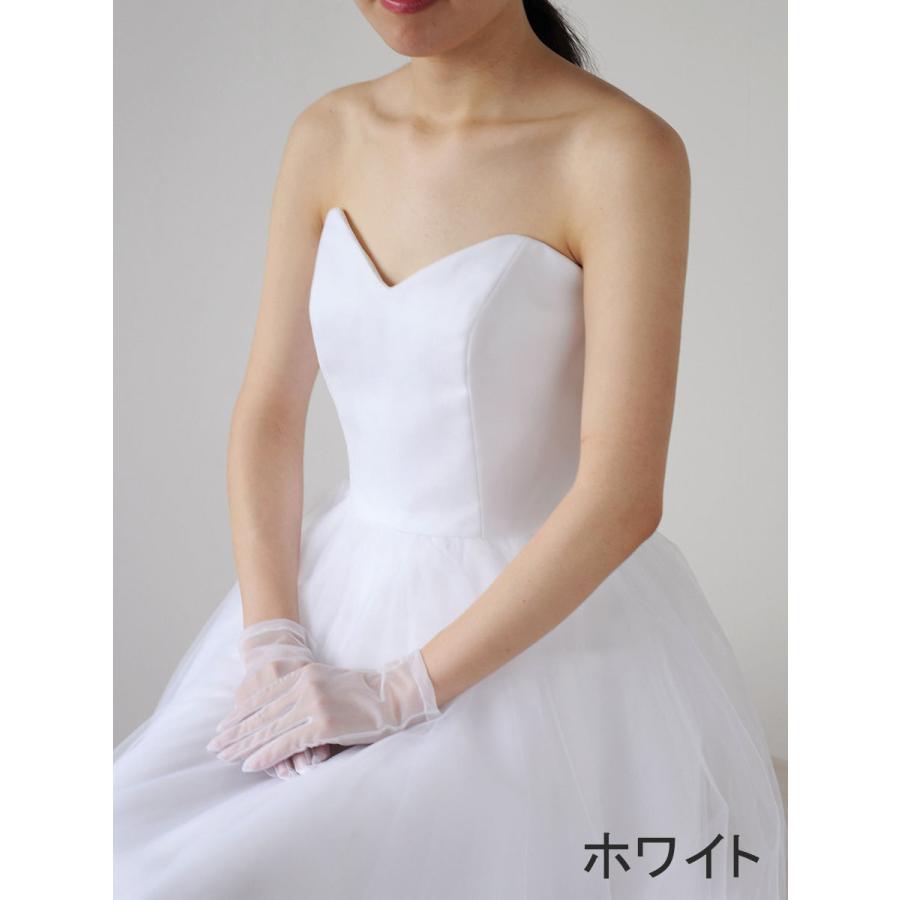 ウエディング グローブ ショート オーガンジー 22cm ブライダル 日本製