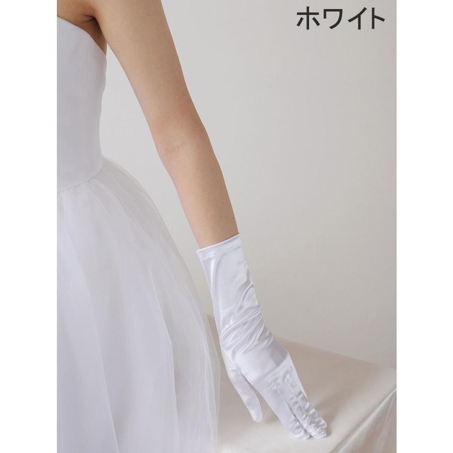 ウエディング グローブ ミドル サテン 30cm ブライダル 日本製