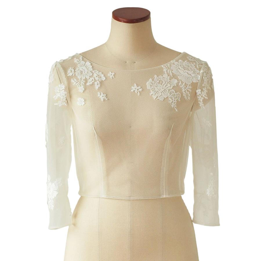 ウェディング ボレロ 半袖 レース 半袖 レース ボレロ ウェディングボレロ | MINLADY BRIDE