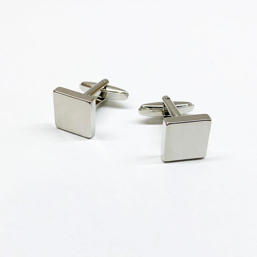 カフスボタン カフス カフリンクス 四角 結婚式 新郎 シルバー