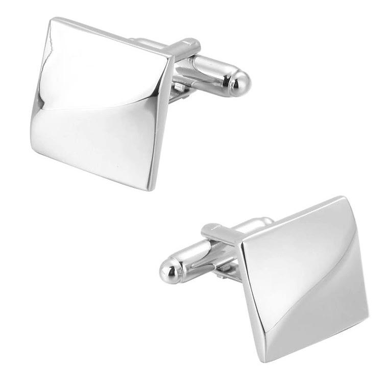 カフスボタン カフス カフリンクス 四角 結婚式 新郎 シルバー