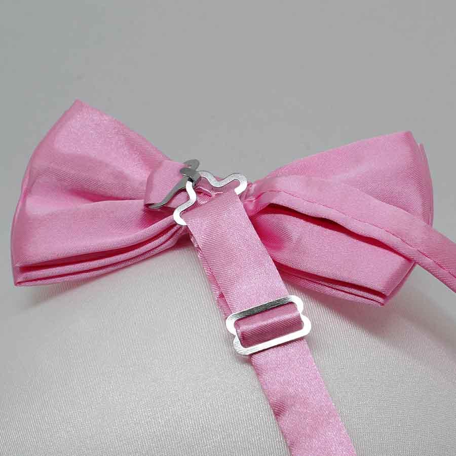 蝶ネクタイ チーフセット ピンク 無地 ボウタイ ポケットチーフ 結婚式