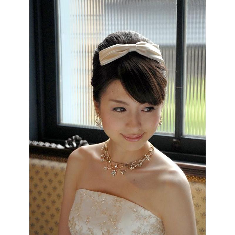ボンネ ヘッドドレス ウエディング ウェディング リボン パーティー
