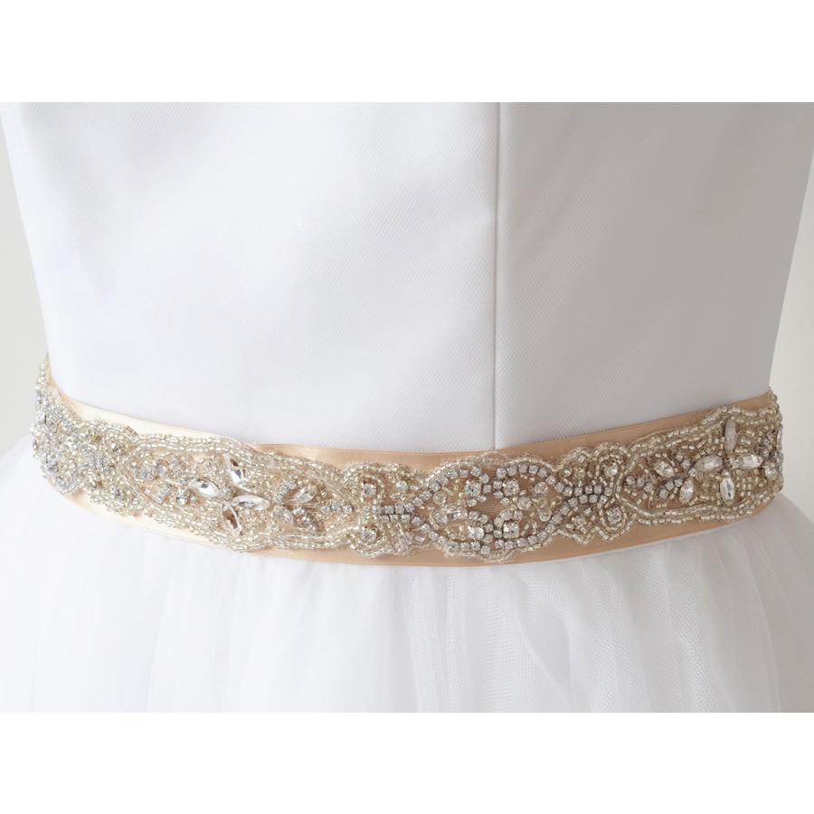 サッシュベルト ビジューベルト リボンベルト ウエディングドレス