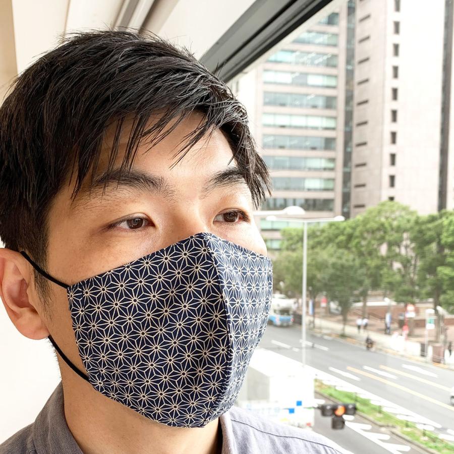 布マスク 日本製 夏用 メンズ 洗える おしゃれ 大きめ 高島ちぢみ 立体