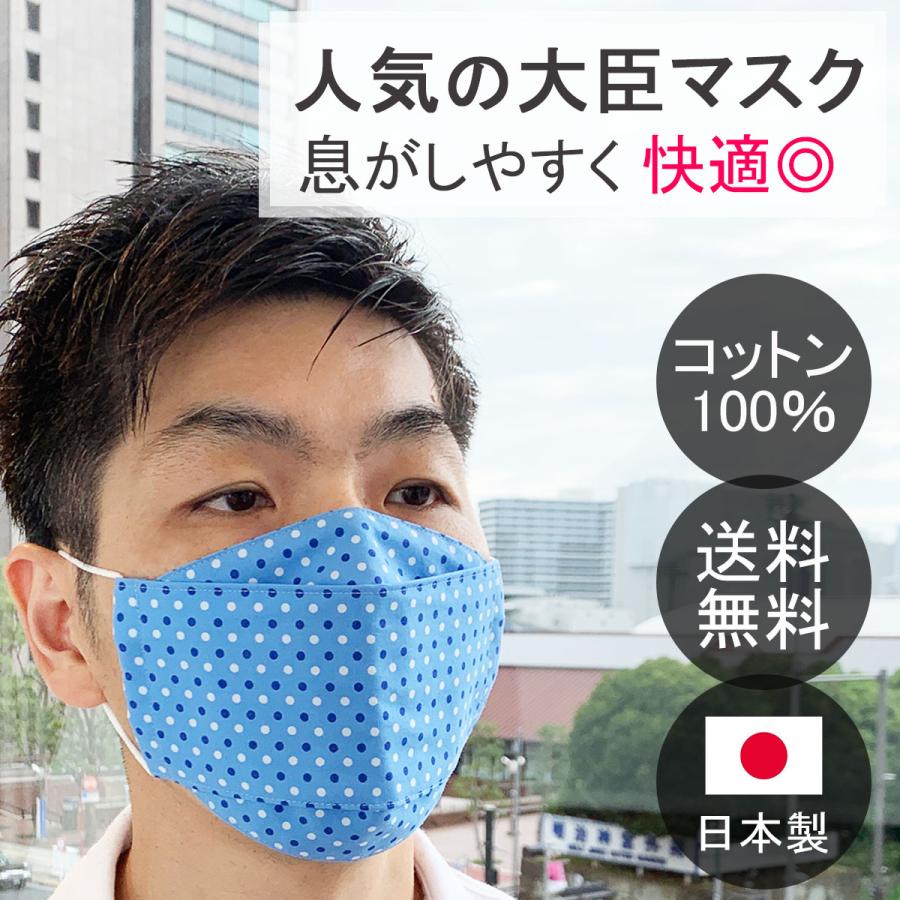 布マスク 日本製 大臣マスク 折り返し 舟形 大きめ 立体 マスク