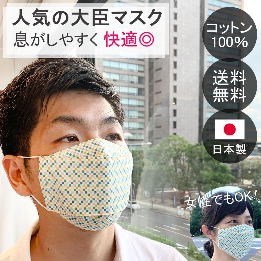 布マスク 日本製 大きめ 大臣マスク 折り返し 舟形 洗える おしゃれ 夏