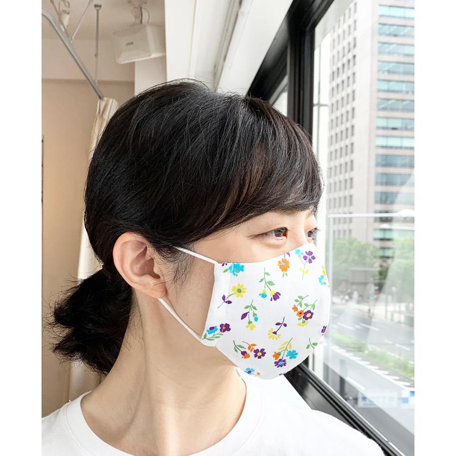 布マスク 日本製 立体型 マスク 立体 花柄 おしゃれ 洗える 女性 綿