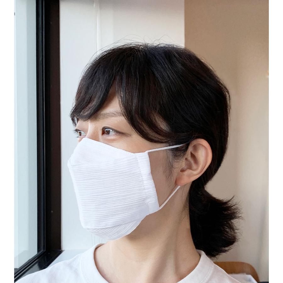 日本製 布マスク 大きめ 夏用 洗える 薄手 白 高島ちぢみマスク 大臣