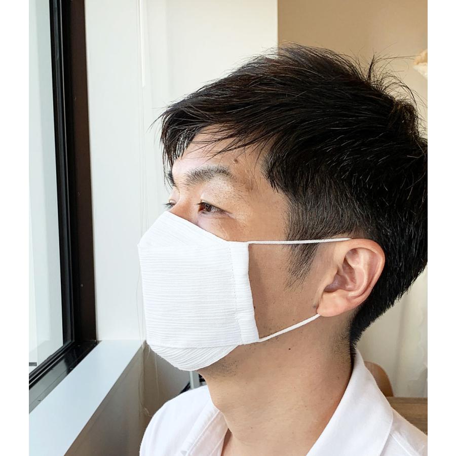 日本製 布マスク 大きめ 夏用 洗える 薄手 白 高島ちぢみマスク 大臣