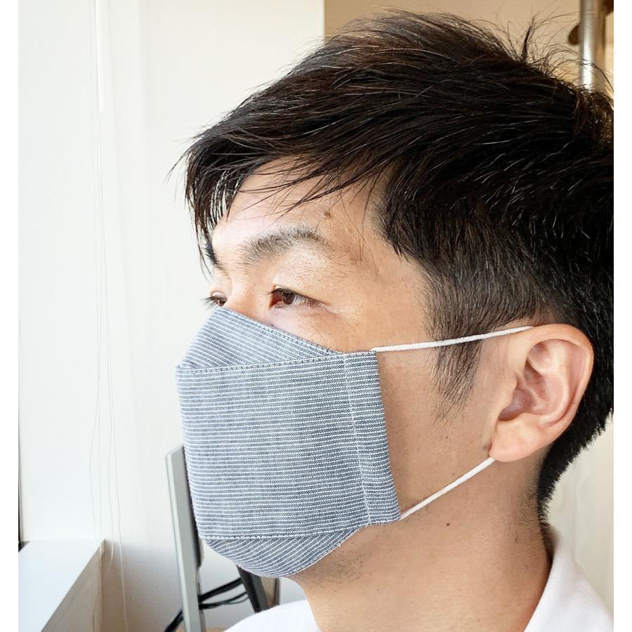 布マスク 日本製 大臣マスク 折り返し 舟形 メンズ 大きめ 立体型