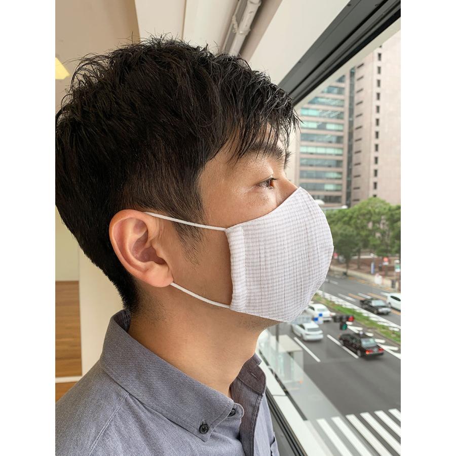 布マスク 日本製 立体型 コットンマスク 高島ちぢみマスク メンズ