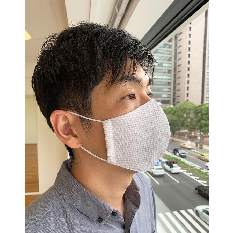布マスク 日本製 立体型 コットンマスク 高島ちぢみマスク メンズ