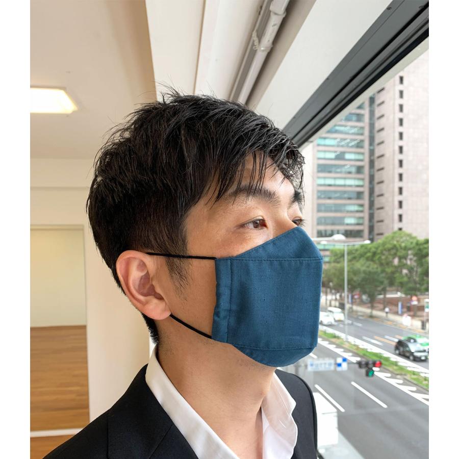 日本製 布マスク おしゃれ 大臣マスク 洗える コットン高島ちぢみ 舟形