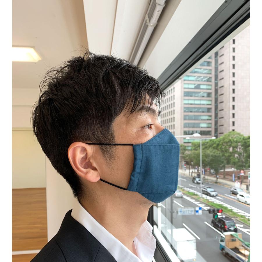 日本製 布マスク おしゃれ 大臣マスク 洗える コットン高島ちぢみ 舟形