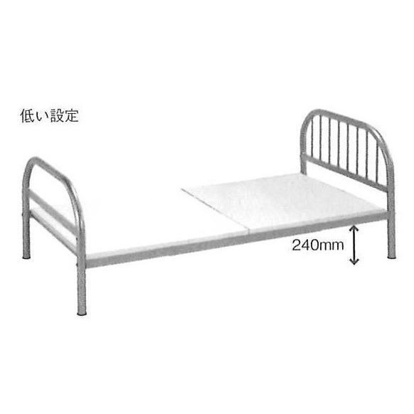 シングルベッド W99.6 D207.2 H78 シルバー 業務 パイプベッド RB-B5288 送料無料 viventie ヴィヴェンティエ シングルベッド D207 RB 表面処理／紛体塗装