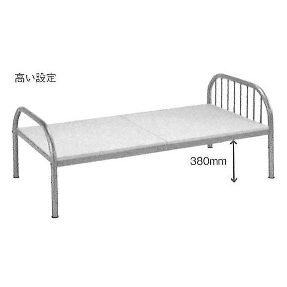 シングルベッド W99.6 D207.2 H78 シルバー 業務 パイプベッド RB-B5288 送料無料 viventie ヴィヴェンティエ シングルベッド D207 RB 表面処理／紛体塗装