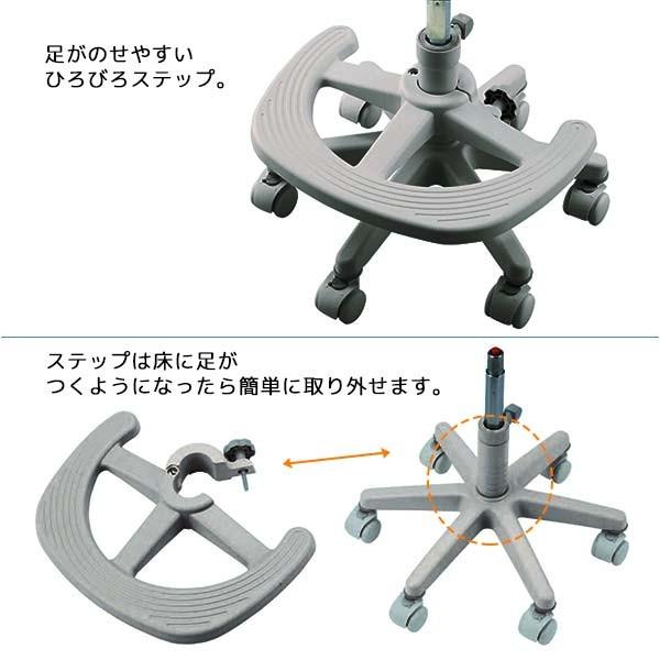 ベストフィットチェア PVC 幅52 奥行48 高さ78.5 カラー6色 組立式 座面前後スライド キャスター付 足置き付 送料込みの画像